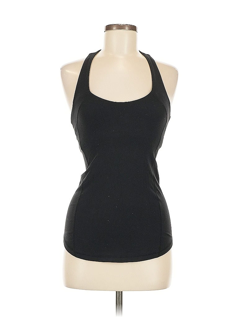Pre-owned Lululemon Athletica Tank Top Black Halter Neckline Tops