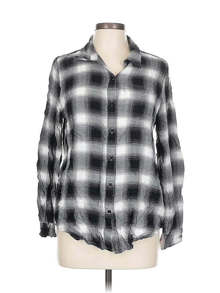 Pre-owned Lucky Brand Long Sleeve Button Down Shirt In Gray