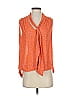 Free People 100% Polyester Orange Sleeveless Blouse Size XS - photo 1