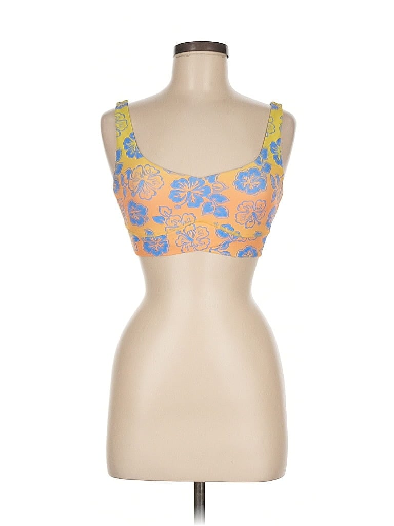 Pre-owned Unbranded Tank Top Yellow Strapless Neckline Tops