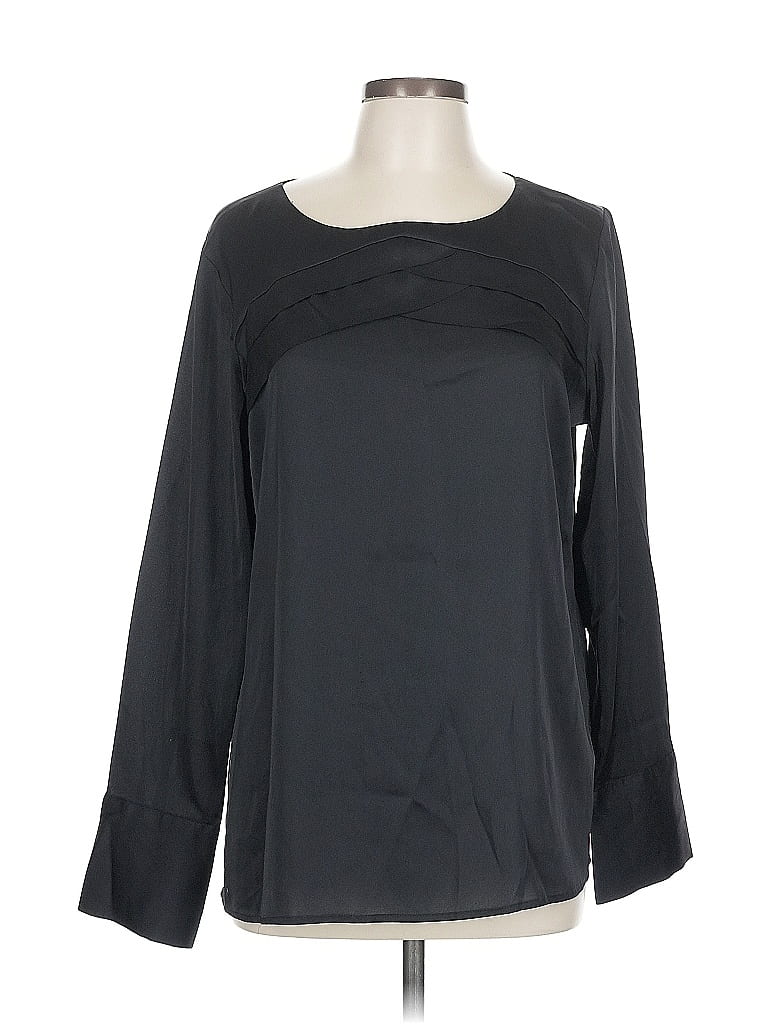 Pre-owned Banana Republic Long Sleeve Blouse In Black