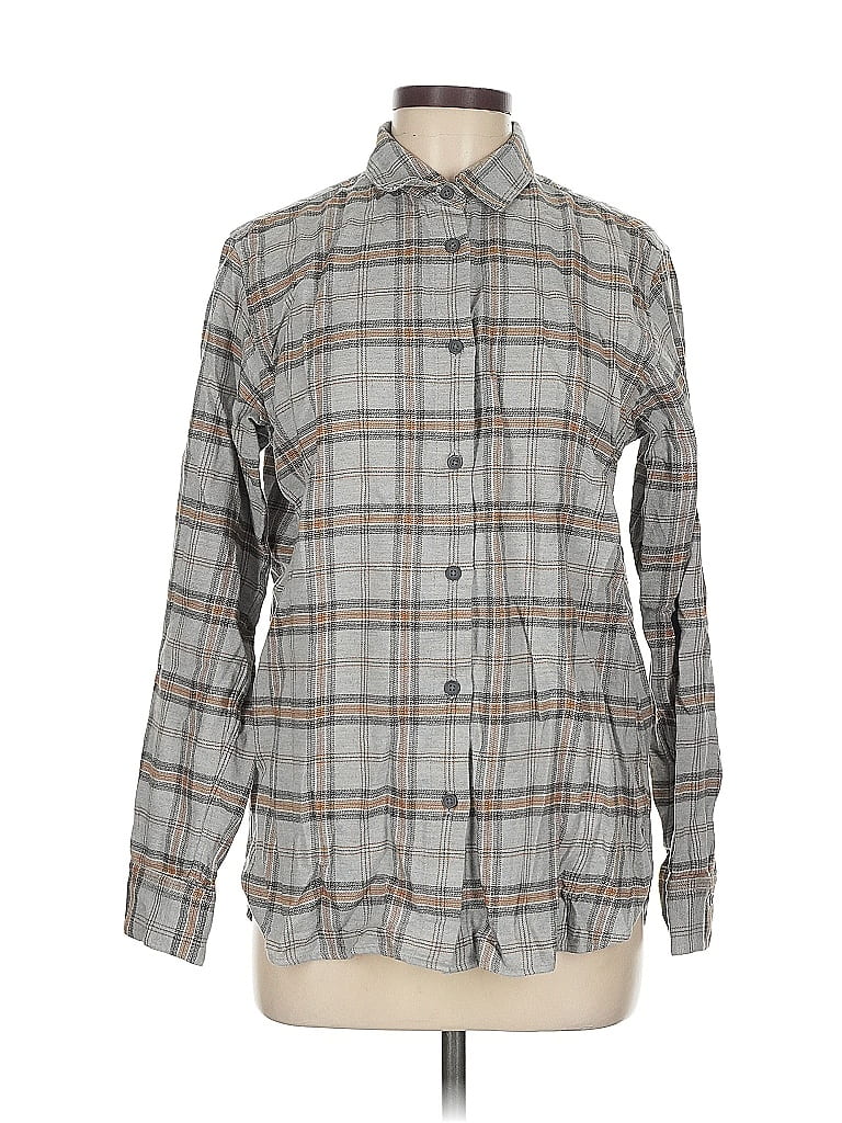 Pre-owned Unbranded Long Sleeve Button Down Shirt In Gray