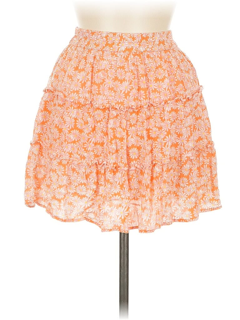 Pre-owned Sim & Sam Casual Skirt In Orange