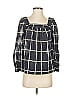 J.Crew Black Blue 3/4 Sleeve Blouse Size 0 - photo 1