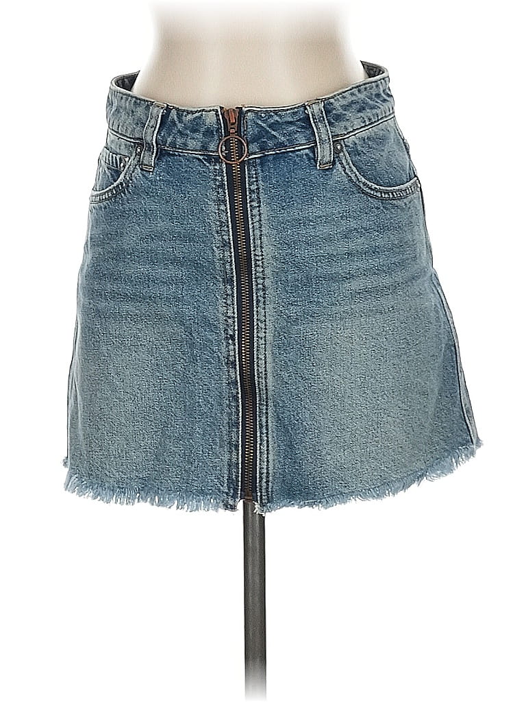 WE THE FREE Pre-owned Denim Skirt In Blue