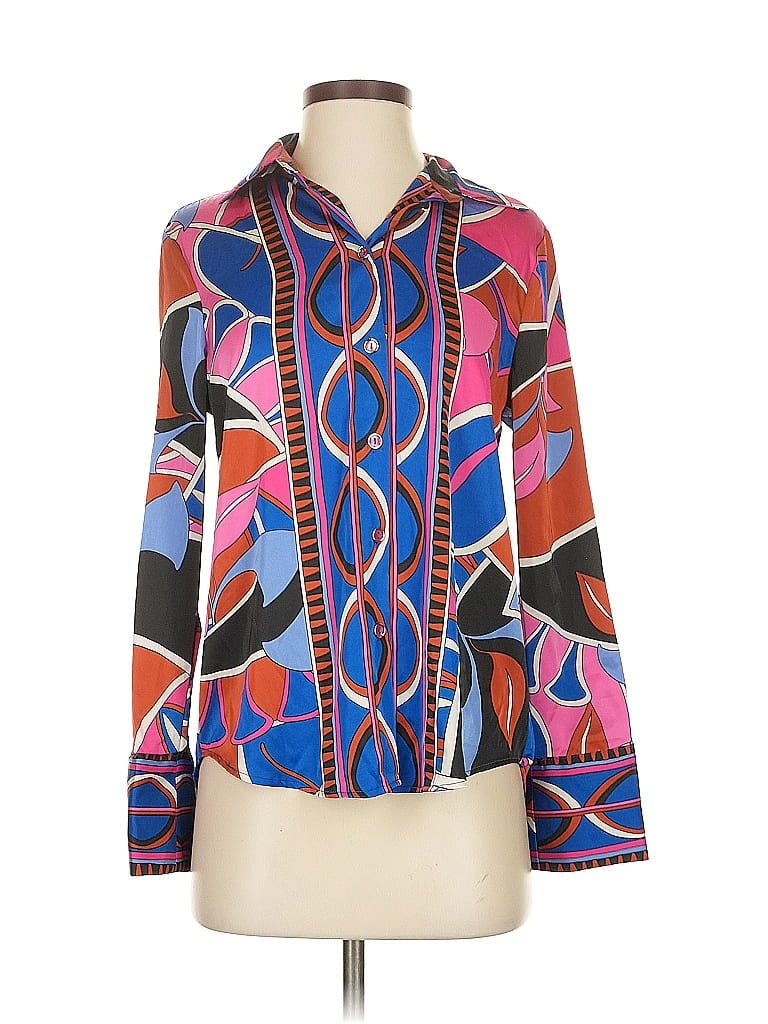 Pre-owned Rachel Zoe Tjx Long Sleeve Blouse In Blue