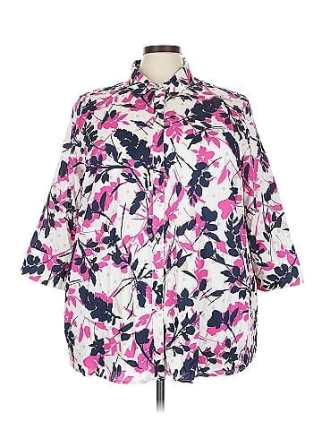 Foxcroft 3/4 Sleeve Button-Down Shirt (view 1)