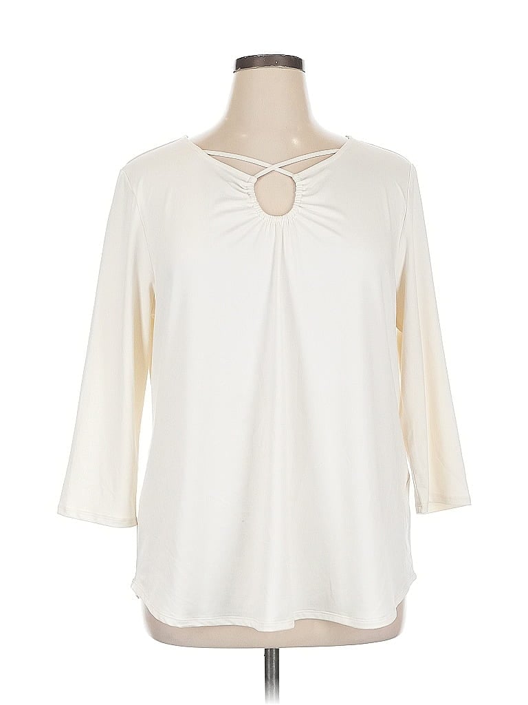 RUBY RD. Pre-owned 3/4 Sleeve Blouse In White