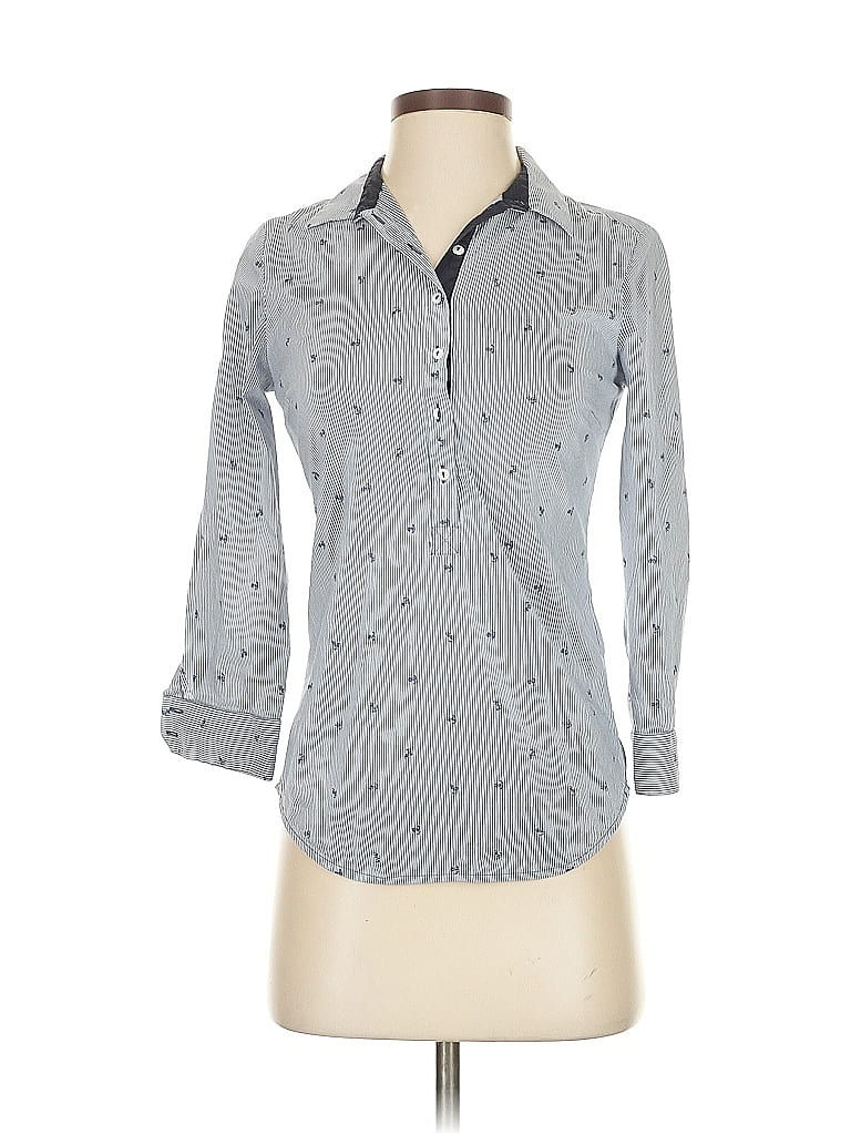 Pre-owned Zara Basic Long Sleeve Button Down Shirt In Gray