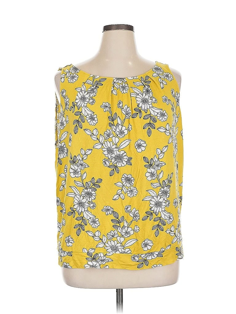 Pre-owned Ann Taylor Loft Outlet Sleeveless Blouse In Yellow