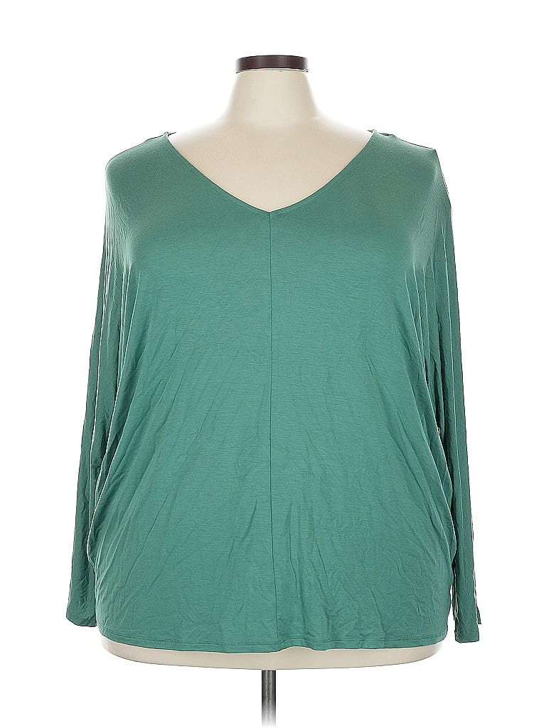 Pre-owned Terra & Sky 3/4 Sleeve T-shirt In Green