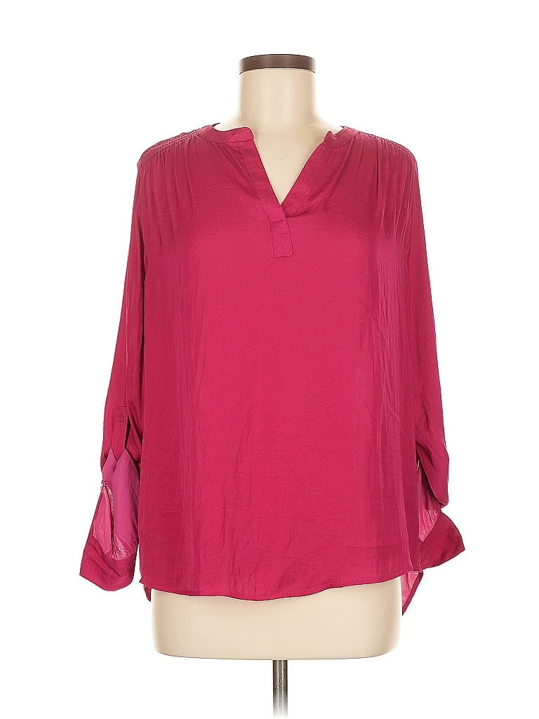 Pre-owned Simply Vera Vera Wang 3/4 Sleeve Blouse In Burgundy