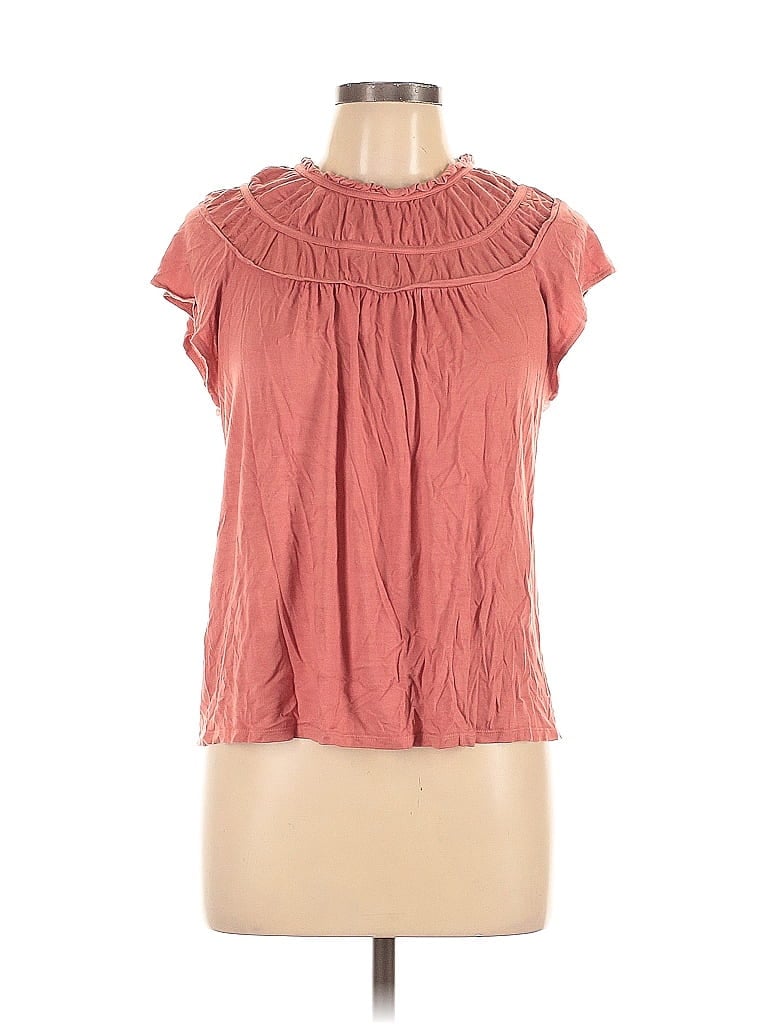 Pre-owned Ann Taylor Loft Outlet Short Sleeve Turtleneck In Pink