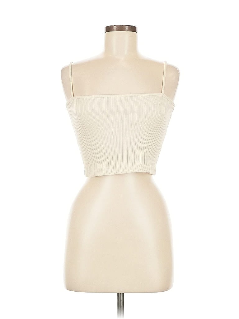 Pre-owned Brandy Melville Tube Top Ivory Strapless Neckline Tops In White