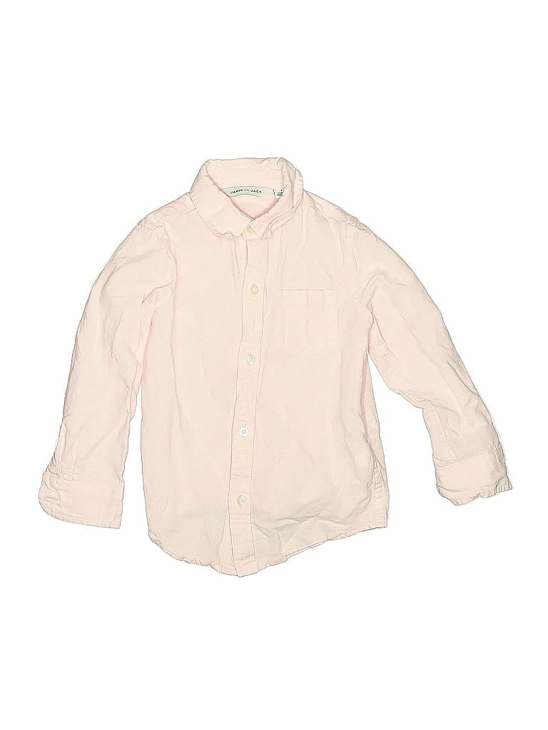 Pre-owned Janie And Jack Kids' Long Sleeve Button Down Shirt In Pink