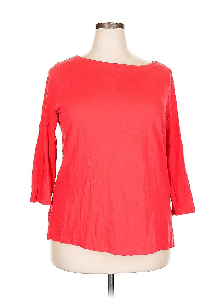 Pre-owned Ann Taylor Loft 3/4 Sleeve T-shirt In Red