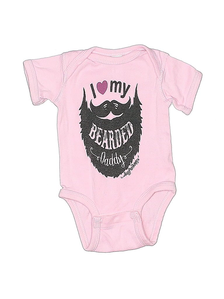 Pre-owned Rabbit Skins Babies' Short Sleeve Onesie In Pink