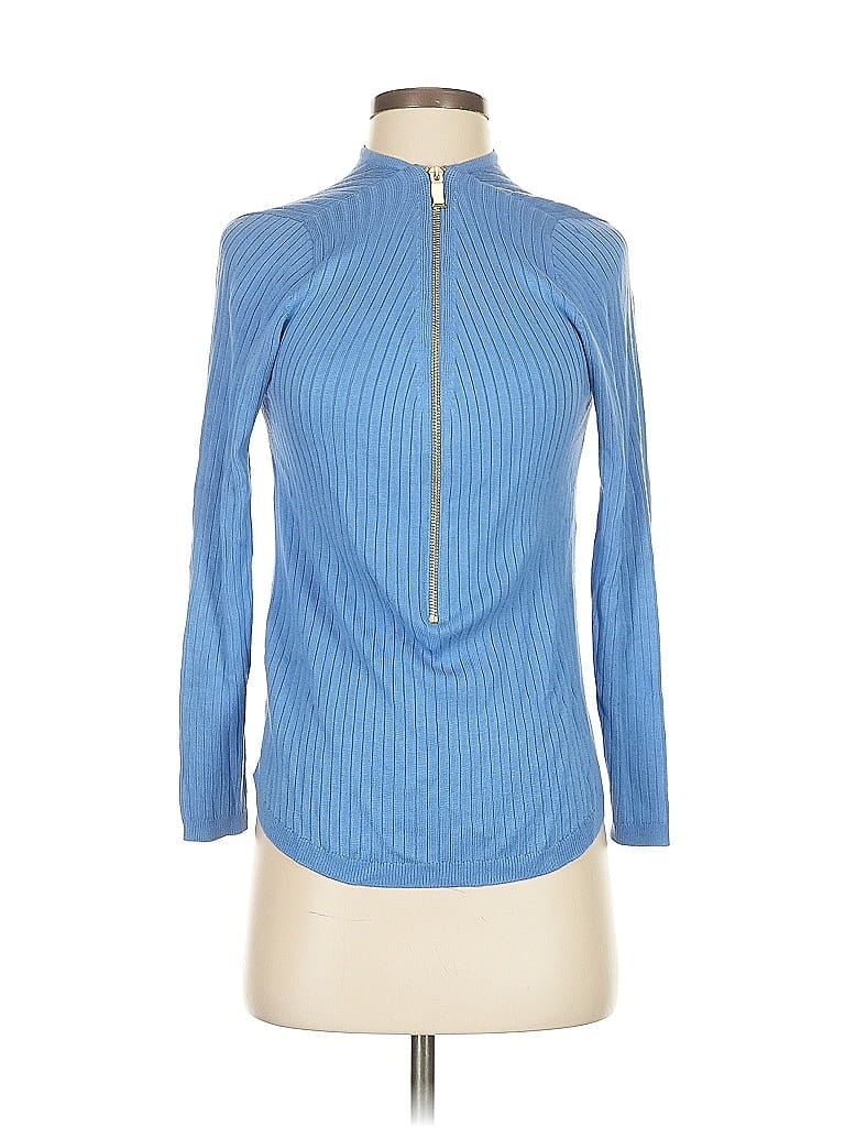 Pre-owned Soft Surroundings Long Sleeve Top Blue Turtleneck Tops