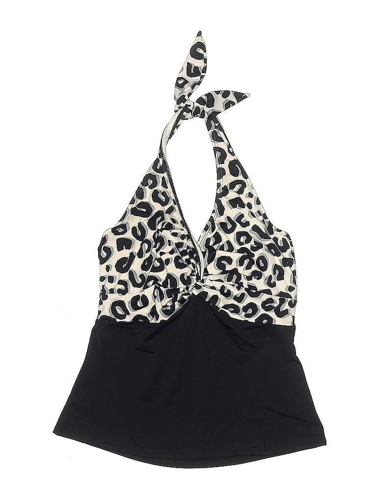 Pre-owned Blanca Swimsuit Top Black Animal Print Pattern Swimwear