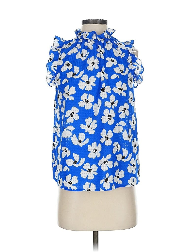 Pre-owned Who What Wear Sleeveless Blouse In Blue