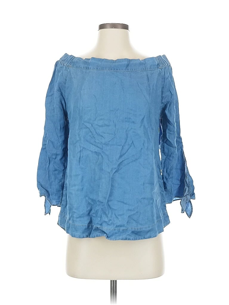 Pre-owned Wishlist Apparel 3/4 Sleeve Blouse In Blue