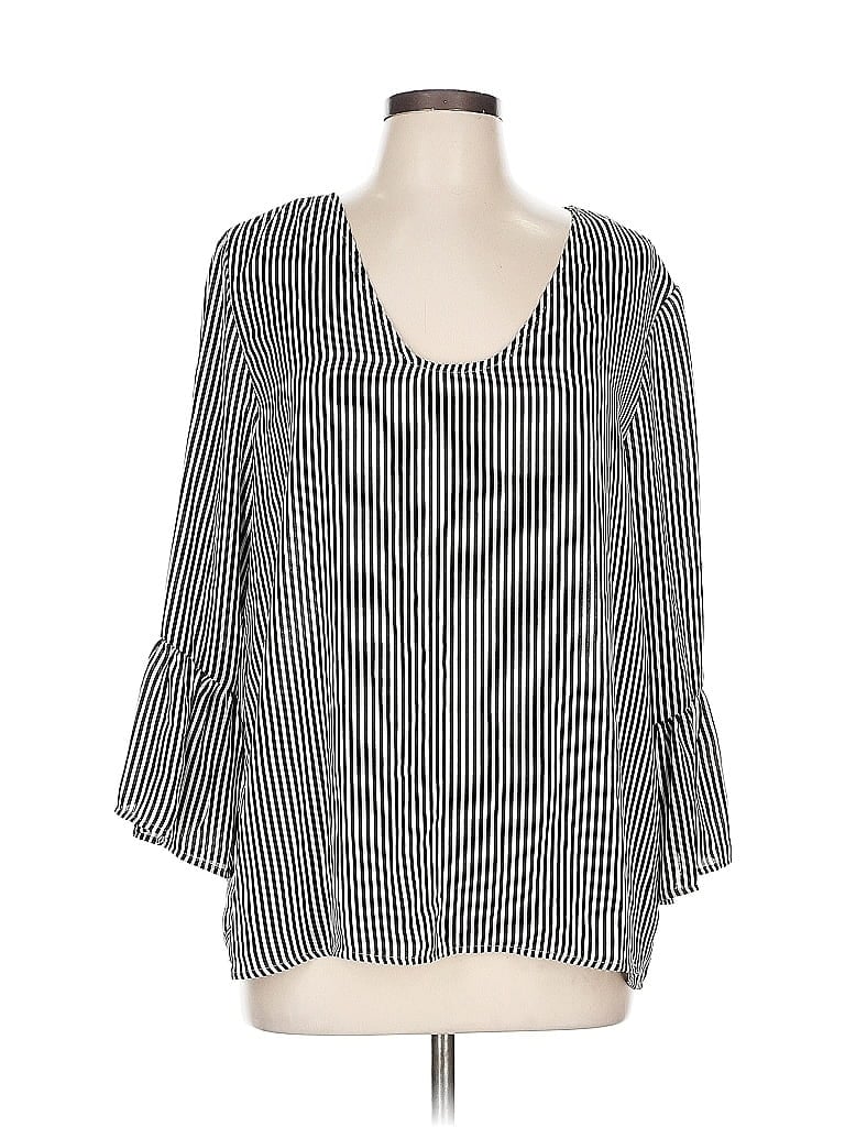 Pre-owned Como Vintage 3/4 Sleeve Blouse In Silver