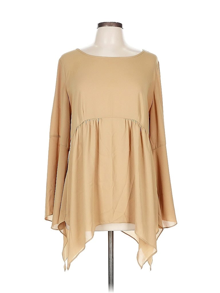 Pre-owned Ashley Stewart Long Sleeve Blouse In Brown