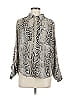 MICHAEL Michael Kors Animal Print Gray Long Sleeve Blouse Size M - photo 1