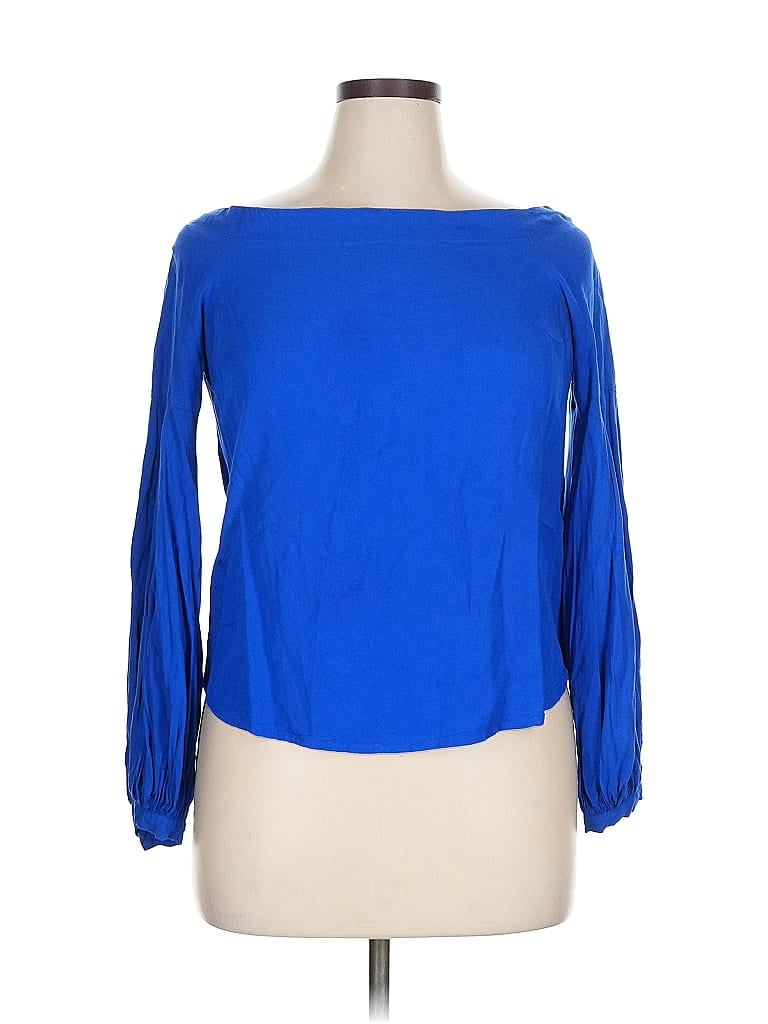 Pre-owned Floreat Long Sleeve Blouse In Blue