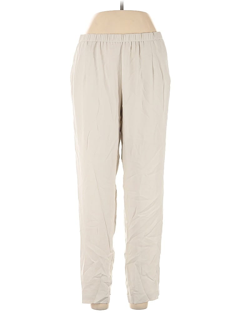 Pre-owned Eileen Fisher Silk Pants In White