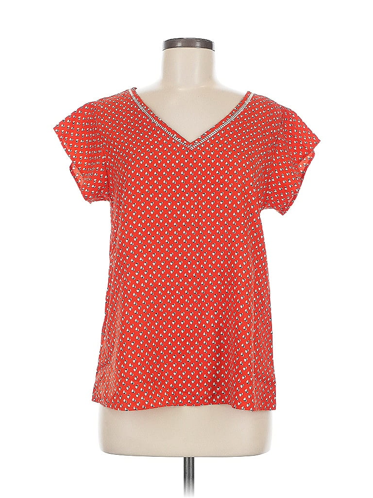 WEST KEI Pre-owned Short Sleeve Blouse In Red