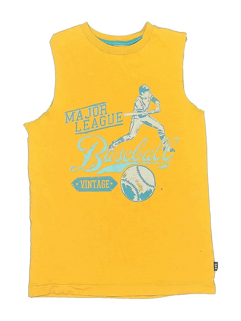 Gap Kids Outlet 100% Cotton Yellow Sleeveless T-Shirt Size 10 - photo 1