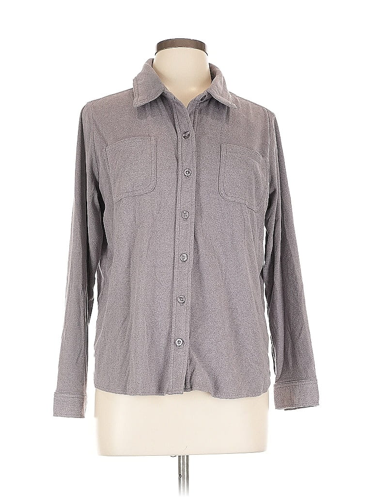 Pre-owned 32 Degrees Long Sleeve Blouse In Gray
