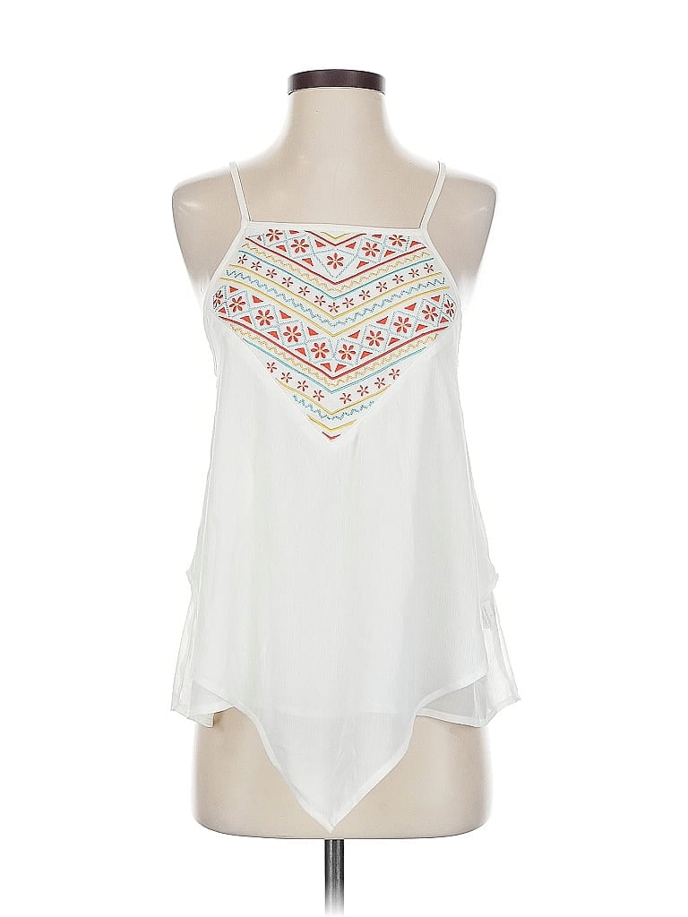 Pre-owned About A Girl Sleeveless Blouse In White