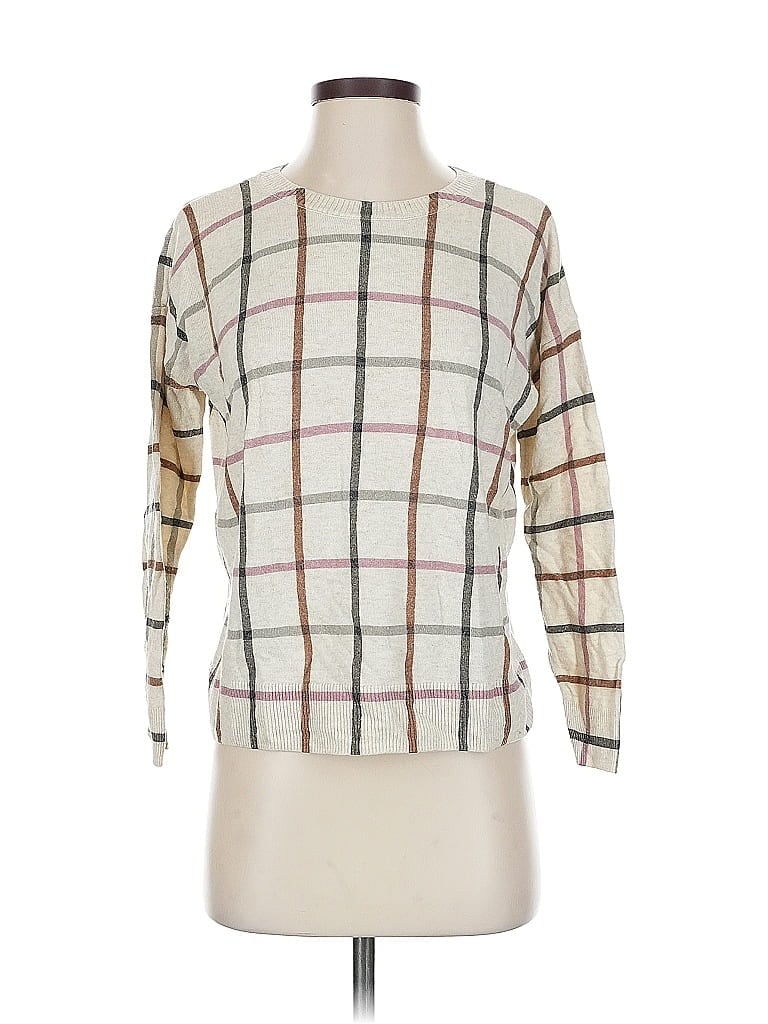 Pre-owned Ann Taylor Loft Pullover Sweater In White