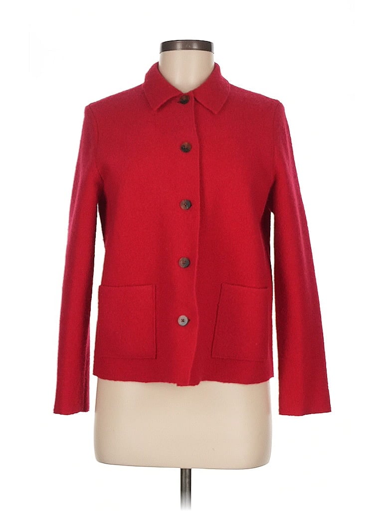 Pre-owned Lands' End Wool Blazer Jacket In Red