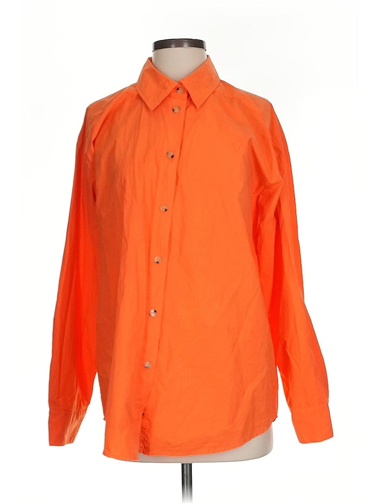 Pre-owned Donni Long Sleeve Button Down Shirt In Orange