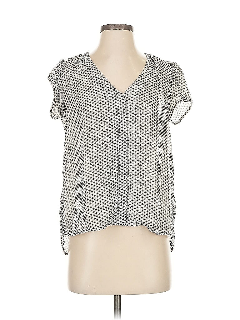 Pre-owned H&m Short Sleeve Blouse In Silver