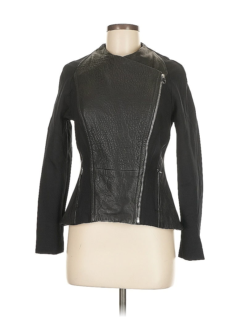 Pre-owned Ted Baker Leather Jacket In Black