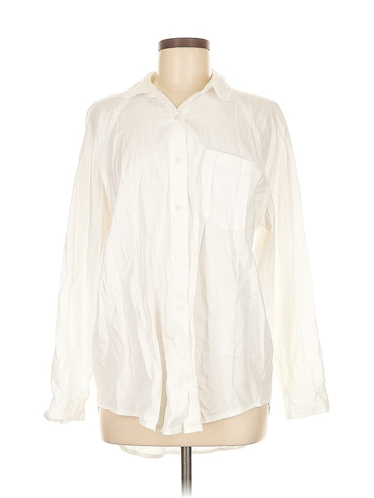 Pre-owned Universal Thread Long Sleeve Button Down Shirt In White