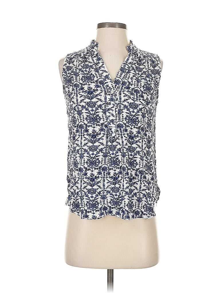 Pre-owned Fun2fun Sleeveless Button Down Shirt In Blue