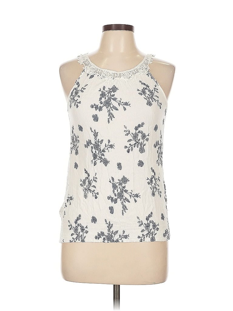 Pre-owned Assorted Brands Tank Top Ivory Halter Neckline Tops In White