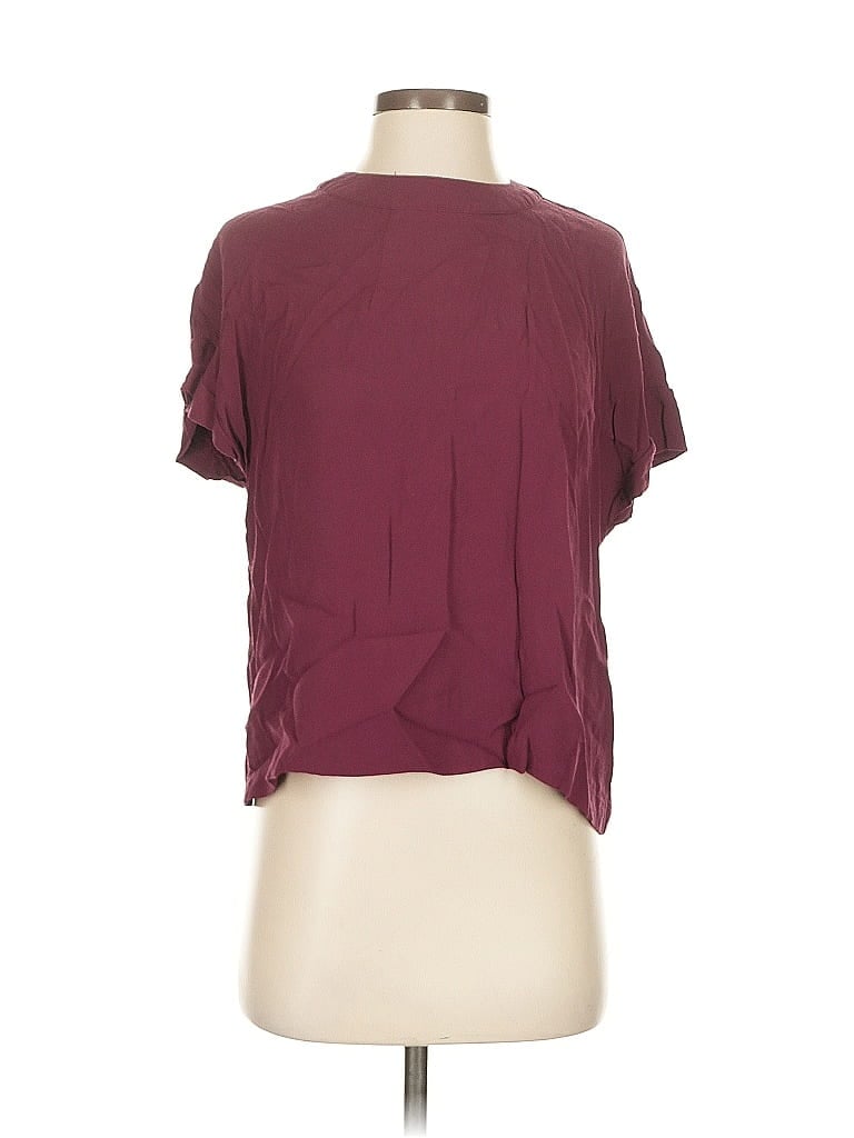 Pre-owned Minimum Short Sleeve Blouse In Burgundy