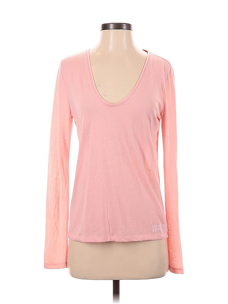 Pre-owned Victoria Sport Long Sleeve Top Pink V Neck Tops