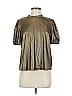 NANETTE Nanette Lepore Metallic Silver Short Sleeve Blouse Size M - photo 1
