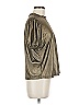 NANETTE Nanette Lepore Metallic Silver Short Sleeve Blouse Size M - photo 4