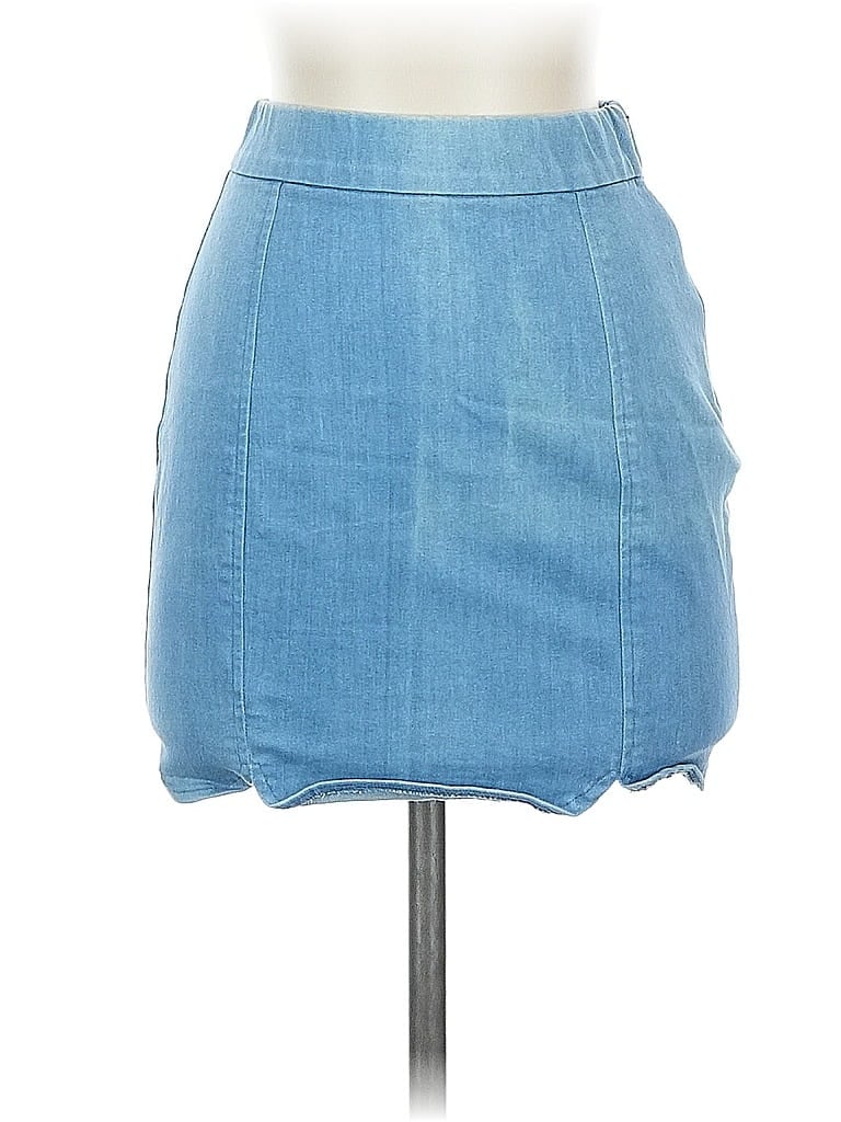 Pre-owned Lulus Denim Skirt In Blue