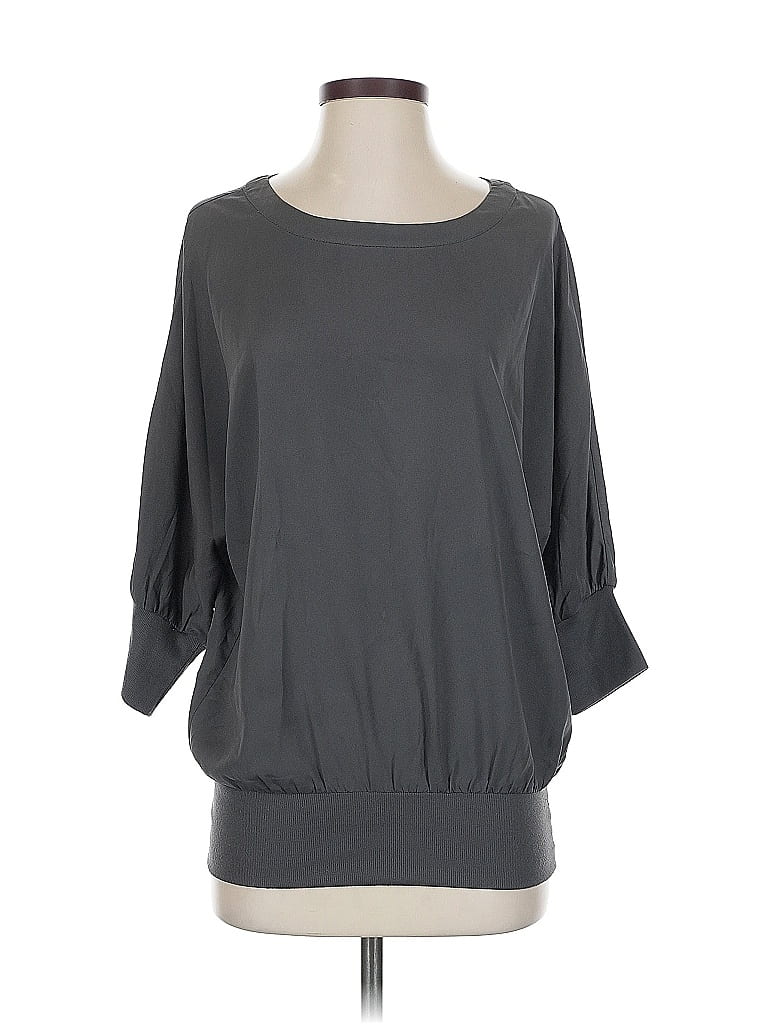 Pre-owned The Limited 3/4 Sleeve Top Gray Boatneck Tops