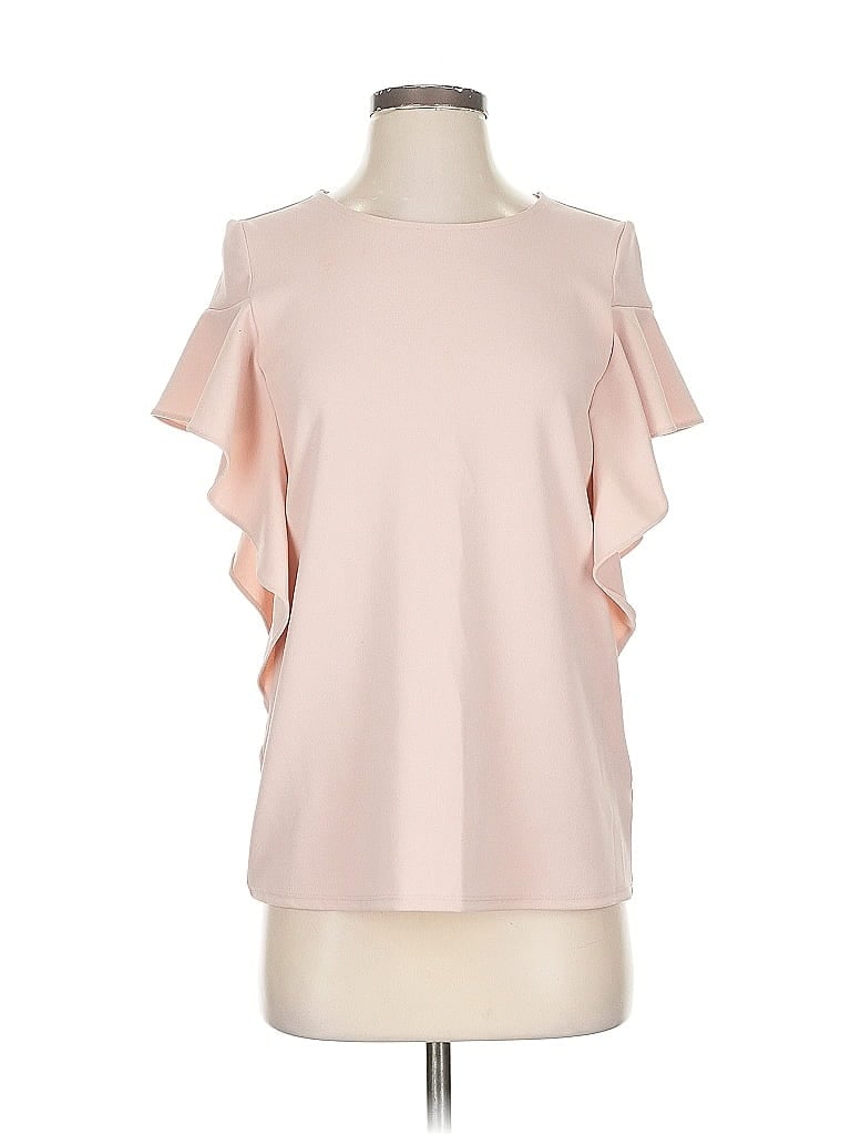WORTHINGTON Pre-owned Short Sleeve Top Pink Ruffles Neckline Tops
