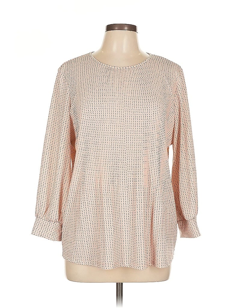 Pre-owned Adrianna Papell Long Sleeve Blouse In Brown